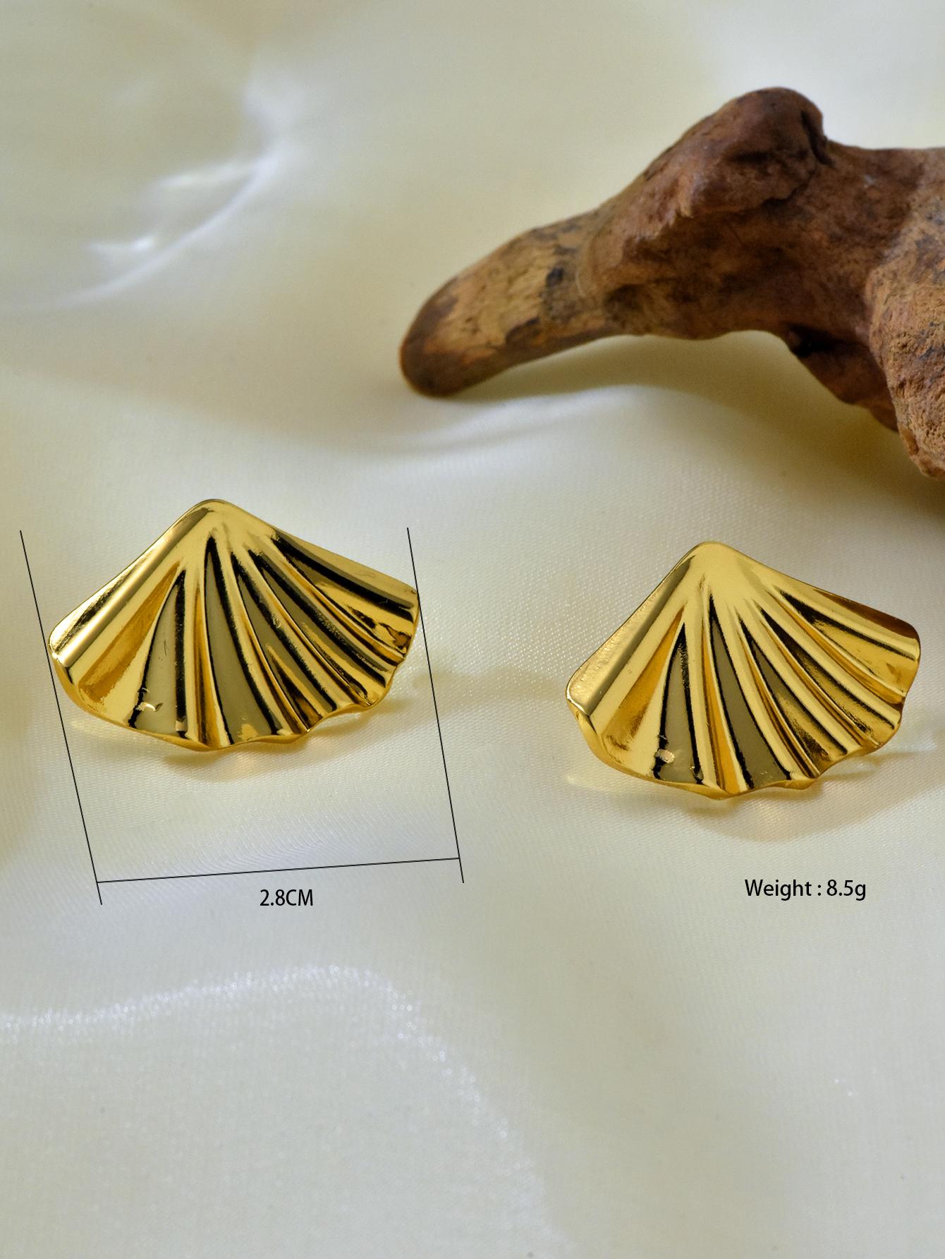 

6 пар/Набор модных серег-гвоздиков из нержавеющей стали с покрытием из 18-каратного золота, с геометрическим рисунком в виде нерегулярных полос, подходящих для повседневной носки