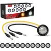 TL-03 10 PCS 3/4” Round Clearance  Front Rear Side Indicator Bullet Marker Light for Truck RV Car Bus Trailer Van Caravan Boat (12V, Amber)