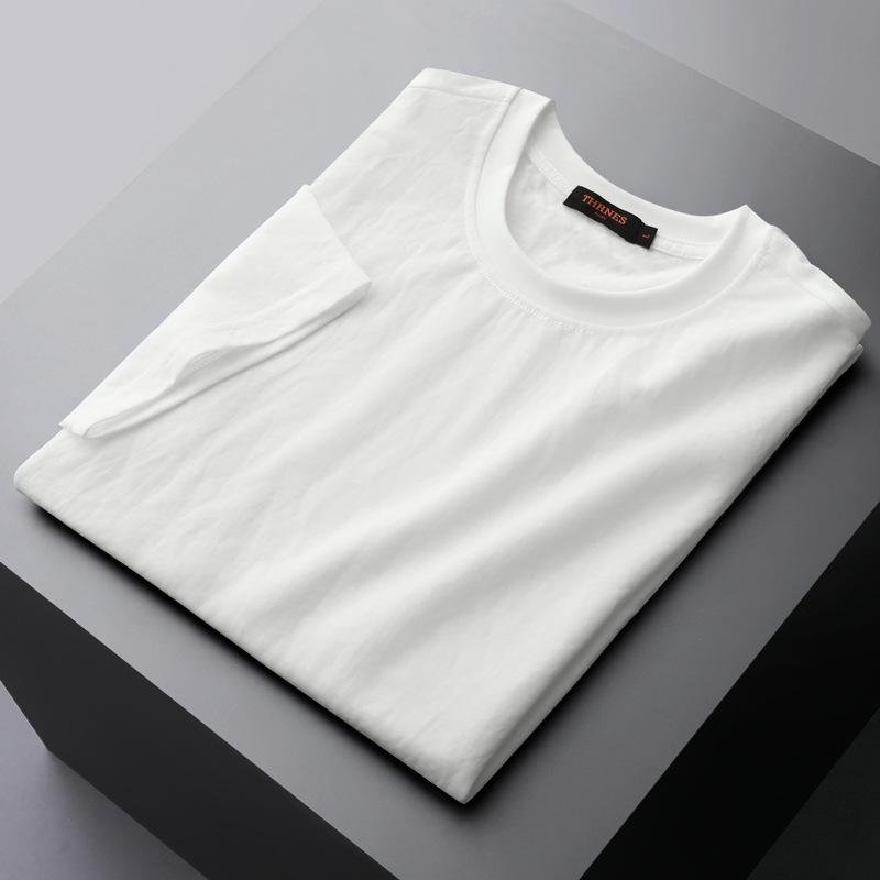 Men's Short Sleeve Casual Ice Silk Crew Neck T-Shirt - Lightweight Summer Style (2025)