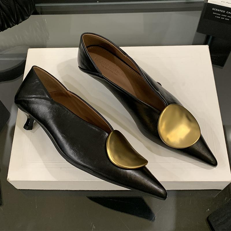Luxury Women Heeled Shoes Pointed Toe Low Heels Designer Shoes Sexy Dress Woman Pumps 2025 Summer Elegant Zapatos Mujer