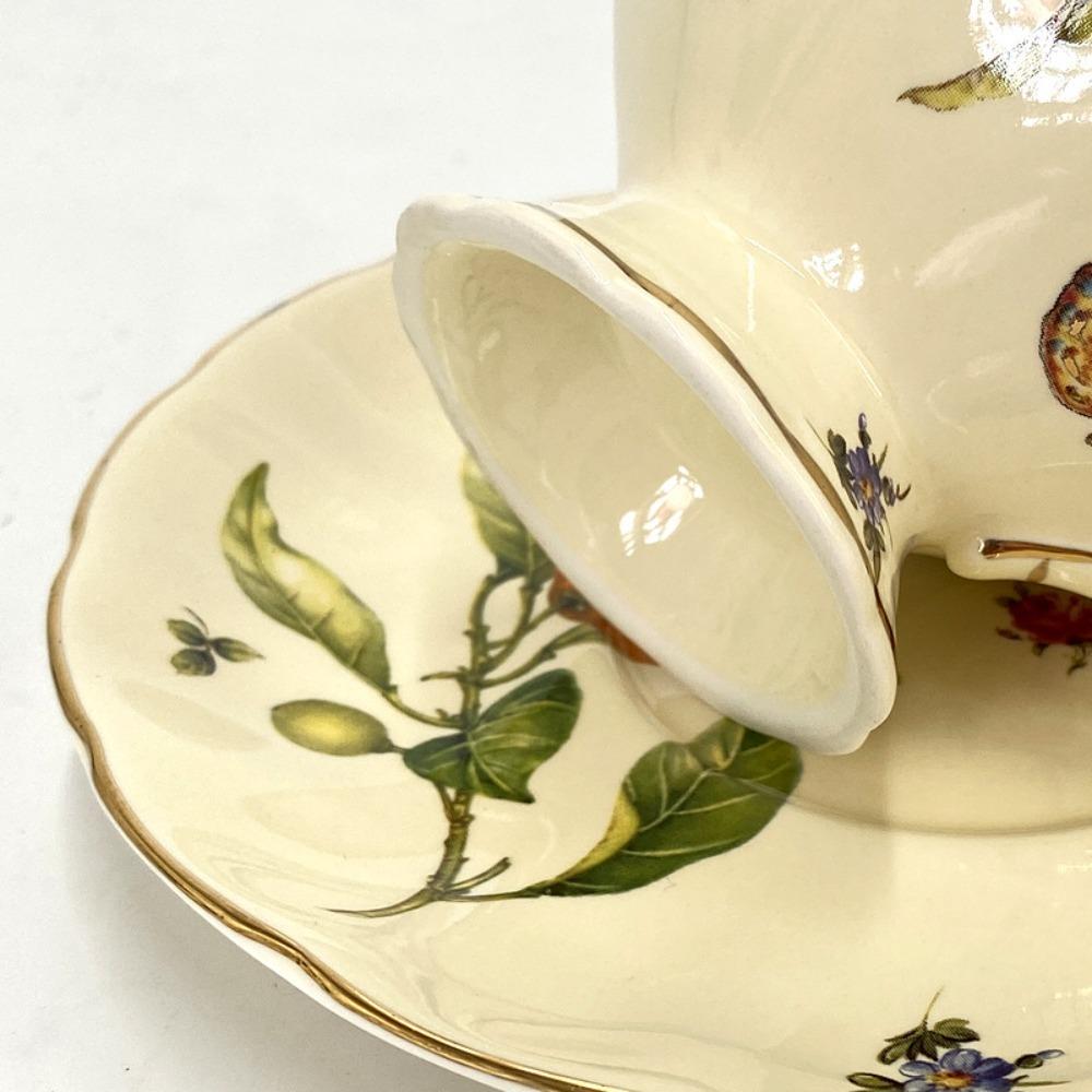 Ceramic Teacup and Saucer Set Morning Tea Cup Gold Trim Elegant English Teacup 200ml Coffee Cup+saucer+teaspoon Retro Coffee Cup