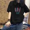 Women's 100% Cotton Casual Short Sleeve Loose T-Shirt with Slimming Design and Trendy Print - Plus Size Available