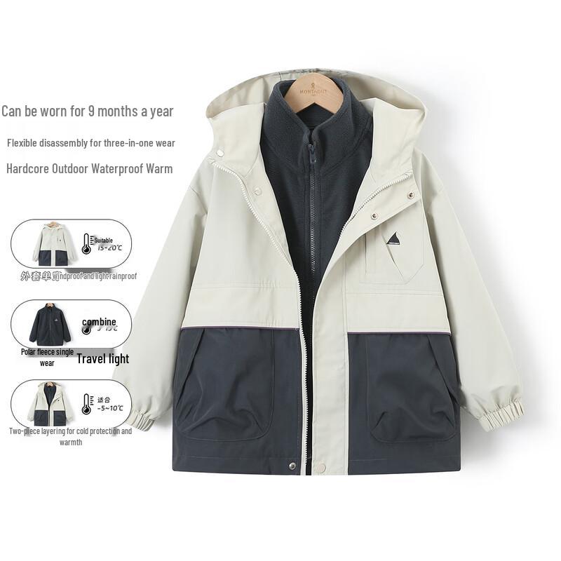 Montagut Kids' Outdoor Workwear Style Hooded Windbreaker Set
