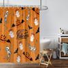 1 Piece Of 180X180Cm Halloween Orange Skull Printed Shower Curtain Partition, Bathroom Waterproof And Mildew Proof