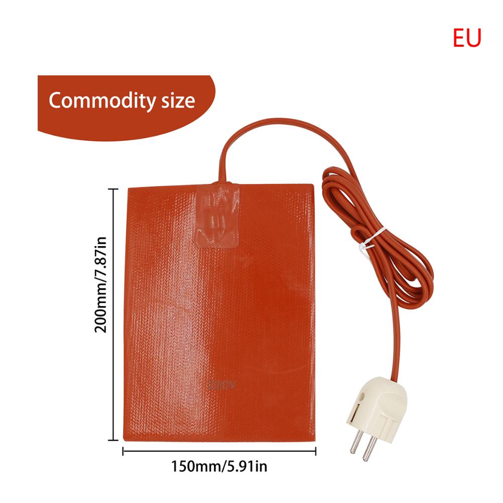 110В 220В Квадратный Плоский Нагреватель 15x20см 300Вт Нагревательный Коврик для Масляного Бака Двигателя Гибкий Водонепроницаемый Электрический Нагревательный Коврик для Топливного Водяного Бака