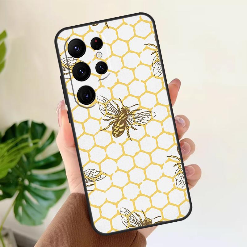 Bee Honey Soft Case For Samsung Galaxy S21 S22 S23 S24 S25 Ultra S9 S10 Plus S20 FE S24 FE Phone Cover