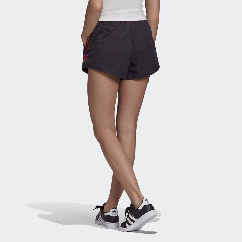 Adidas Originals Logo Print Elastic Waist Casual Shorts Women Bottoms Black GD3970