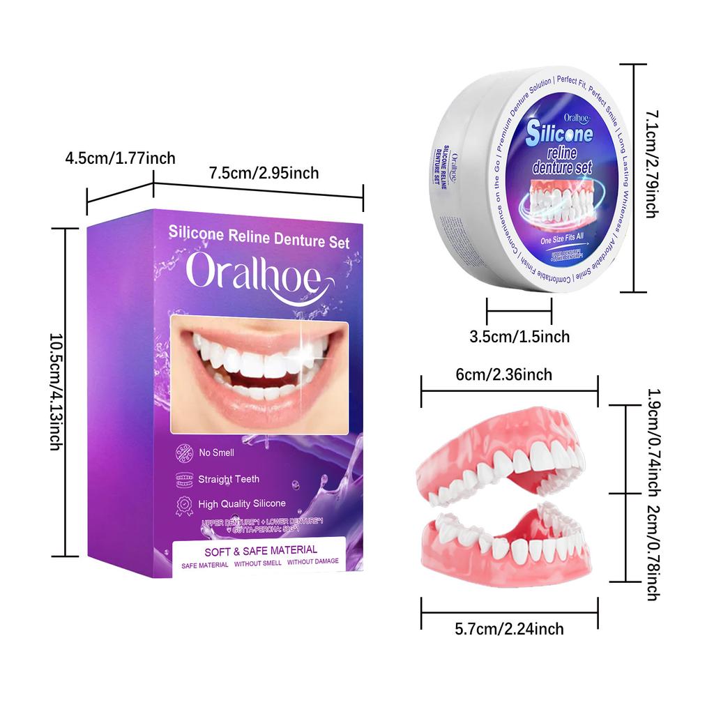 ORALHOE Denture Modification Kit, aesthetically modified teeth, natural smile, comfortable and cosmetic dentures