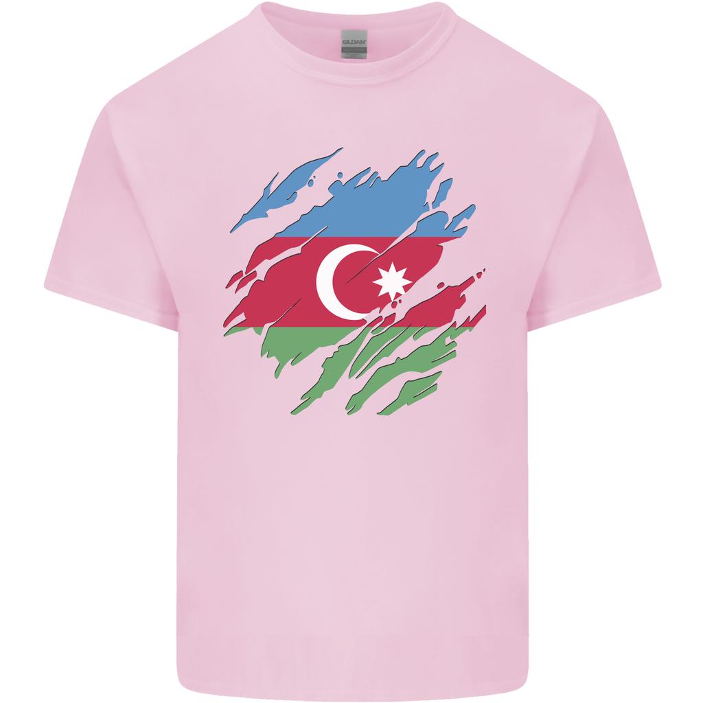 Torn Azerbaijan Flag Azerbaijani Day Football Unisexs Light Cotton TShirt