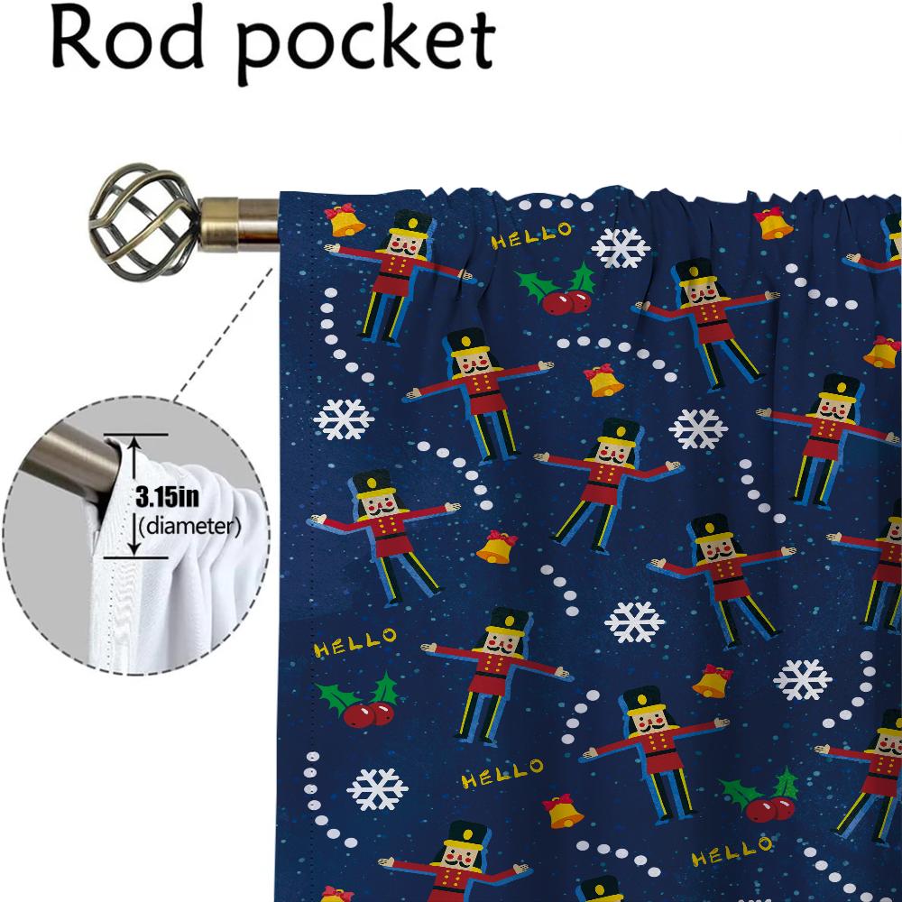 Dziadek do orzechów Zasłony do wnętrza domu do salonu Zasłona zaciemniająca do pokoju 2 panele Żaluzje Rolety Dekoracja na Halloween Parawan