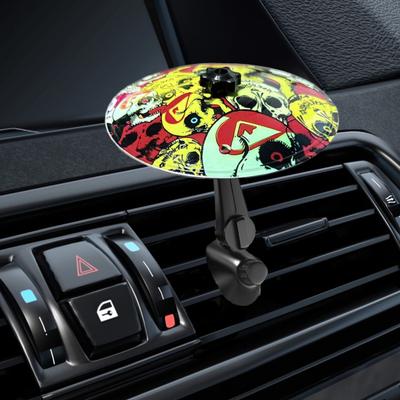 1/2Pcs Mini Car Cymbal Air Vent Automotive Dashboard Symbol Drum Crash Cymbal with Drumsticks Musical Instrument Music Lovers Drummers Gift