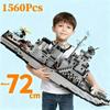 Oversized Military Warship Destroyer Ship Assembly Model 6In1 Multi Form Combination Building Blocks Boys Toy Birthday Gift