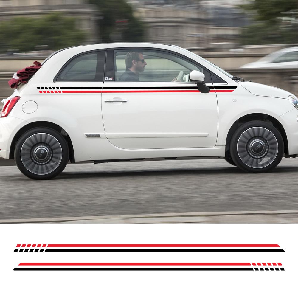 Naklejki na linię talii samochodu do Fiat 500 Abarth Akcesoria Tuningowe Folia Winylowa Auto DIY Stylizacja Długie Paski Boczne Naklejki Dekoracja
