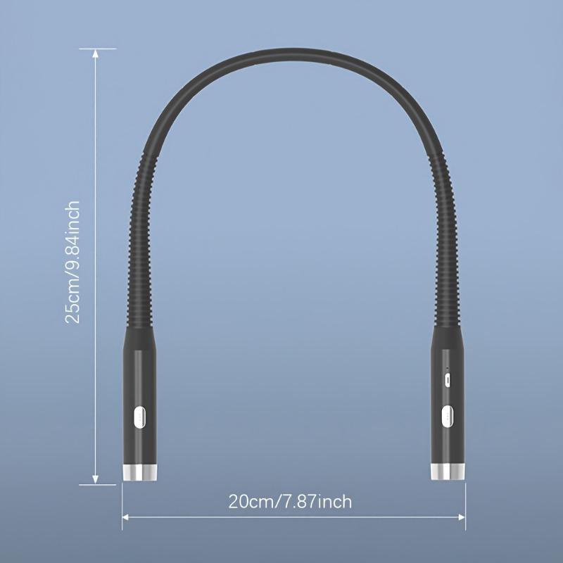 1PC Multi-function Neck-mounted Reading Light with 3 Brightness and Color Modes - Supports USB Charging, Adjustable Telescopic Arm