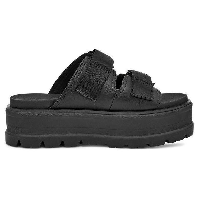 UGG Clem Dobbel Lag Lær Komfortable Delikate Mote Sandaler Dame Sandaler Svart 1119951-BLLE