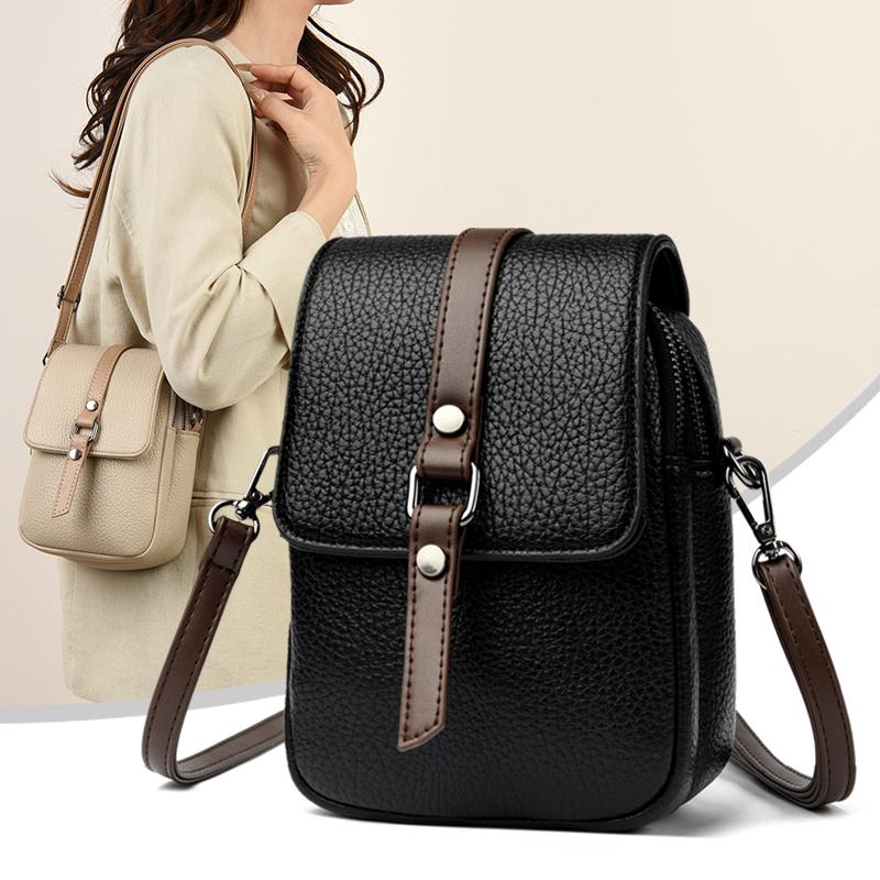 Mobile phe bag Chic Women's Synthetic Leather Shoulder Bag Versatile Handbag Crossbody Purse Ladies Tote Bag for School Office