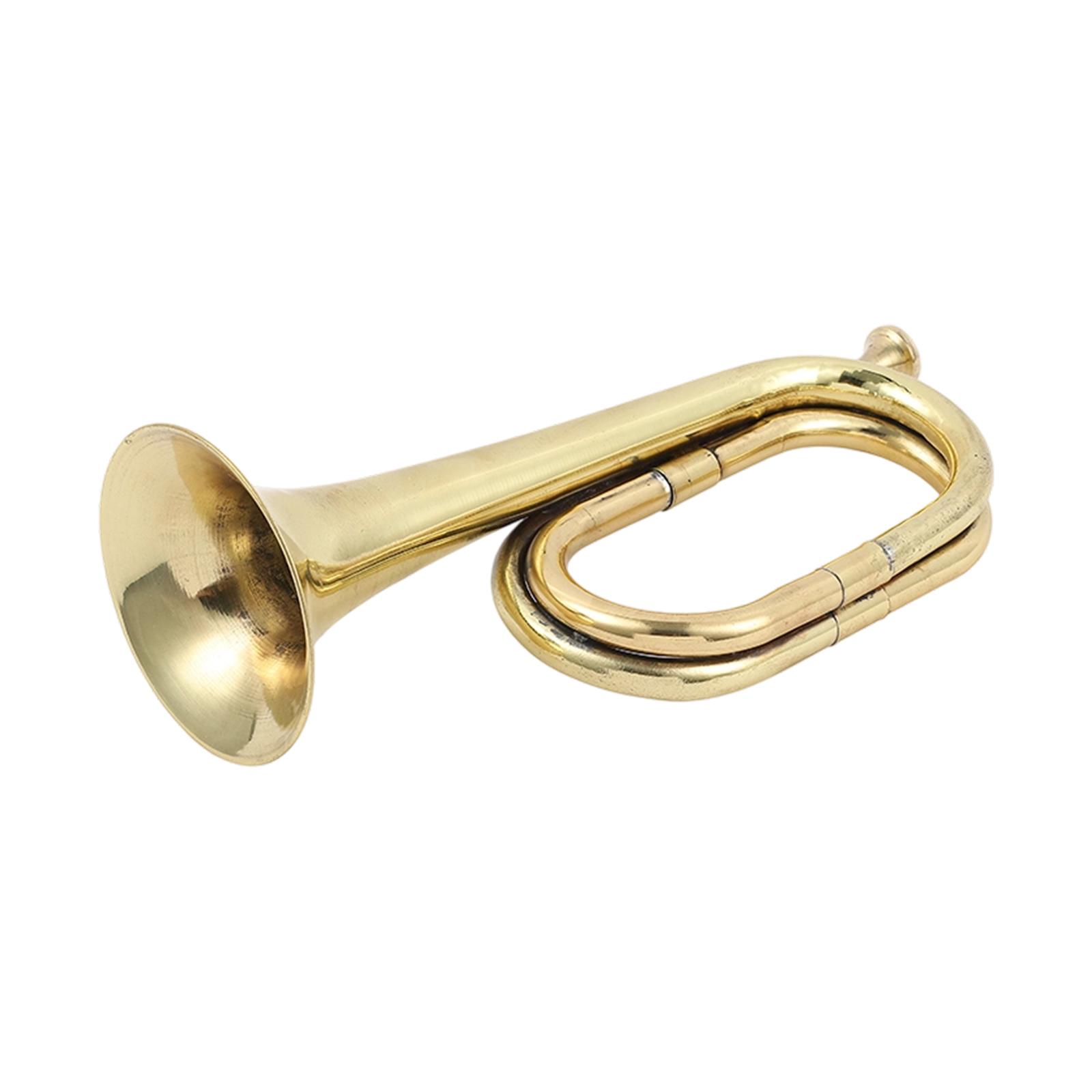 

13inch Bugle Brass Instrument Portable Design for School Band Beginner Professionals Exercise Festival Performances Orchestra золотий