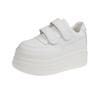Soft Leather Thick-soled White Shoes for Women Increase Their Inner Height 2025 New Spring Women's Small People Show Their Height Casual Leather Singl