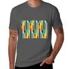 Retro Color Block Popsicle Sticks Blue TShirt Big and Tall Basic Tee Shirt