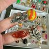 10Pcs Retro-style zirconia colored geometric ring for women, an exaggerated ring for the index finger, suitable for party wear.