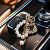 Decoration Bag Pendant Zircon Studded Rhinestone Bag Keychain Pearl Beads Key Chain  For Women