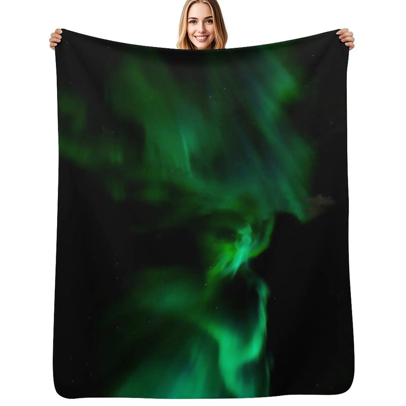Aurora Borealis Throw Blanket Soft Breathable Blanket for Night Sleeping Size: 75*100cm, Weight: 230 GSM