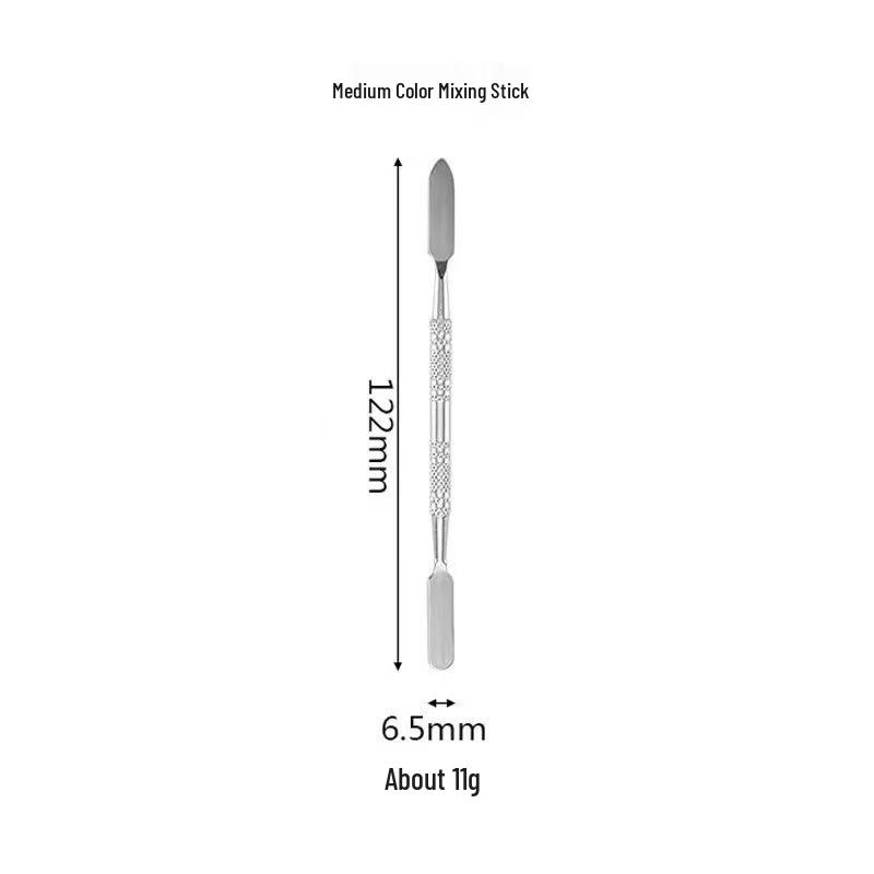 Stainless Steel Makeup Mixing Palette with Ring and Spatula