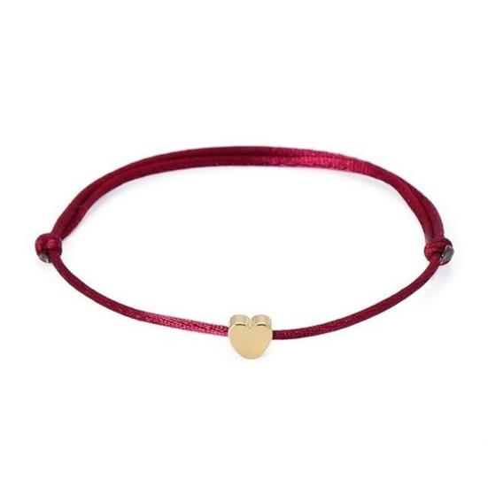 Fashion Women Heart Charm Rope Lucky Bracelet Bangle Adjustable Jewelry Gift