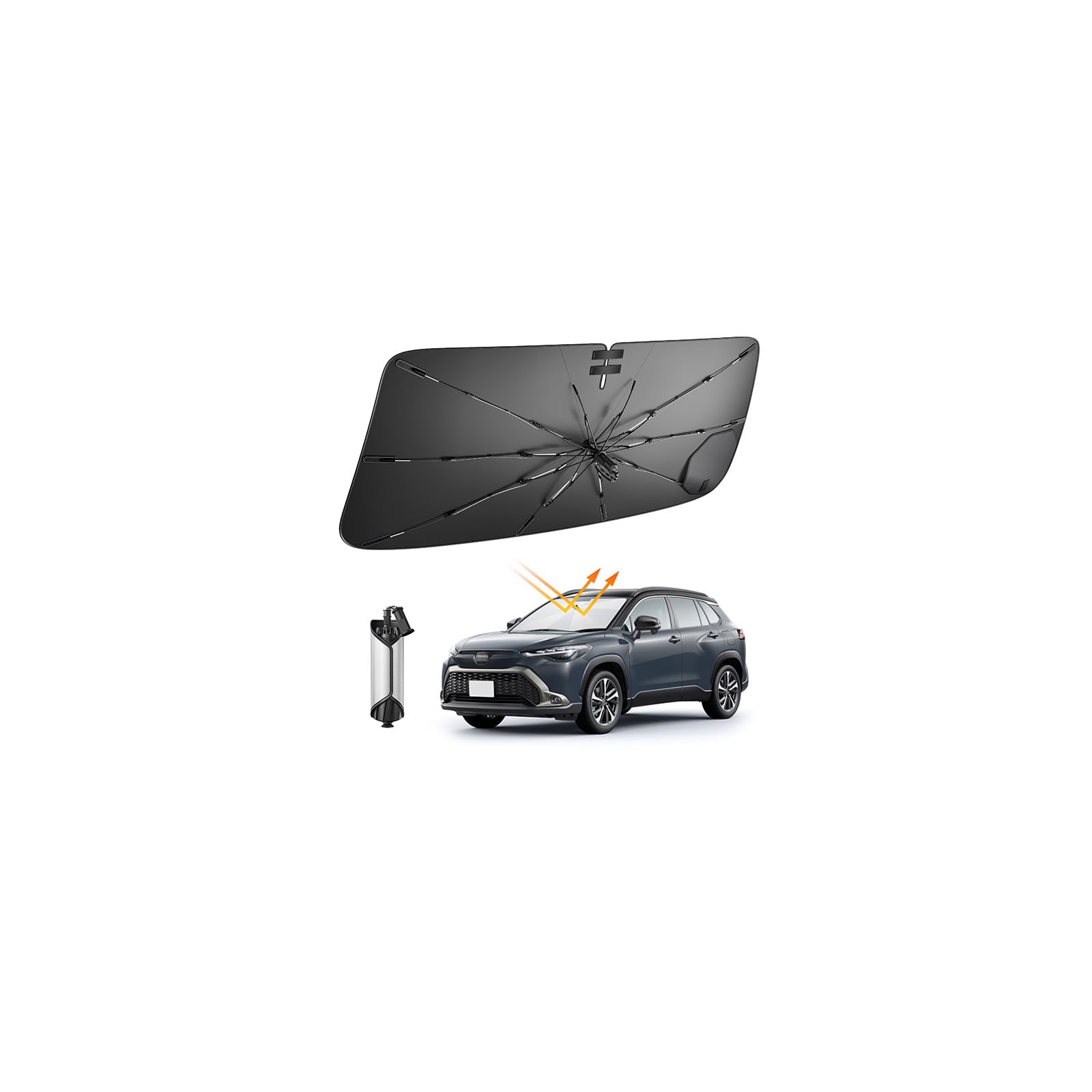 

New Front Sunshade for Toyota Corolla Cross Drawstring Light Heat UV Heat Windshield Dashboard Scratch Car Corolla Light Blocking Car 10 Fiberglass