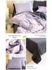 Korean Style Seersucker Cotton 4-Piece Bed Set - Girlish Duvet Cover & Sheet for Dorms (3-Piece)