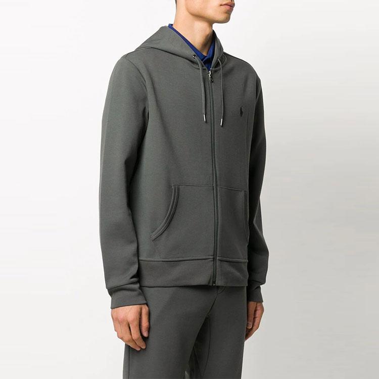 Polo Ralph Lauren Logo Embroidered Zip-Up Hoodie Men outerwear Green 710652313-046
