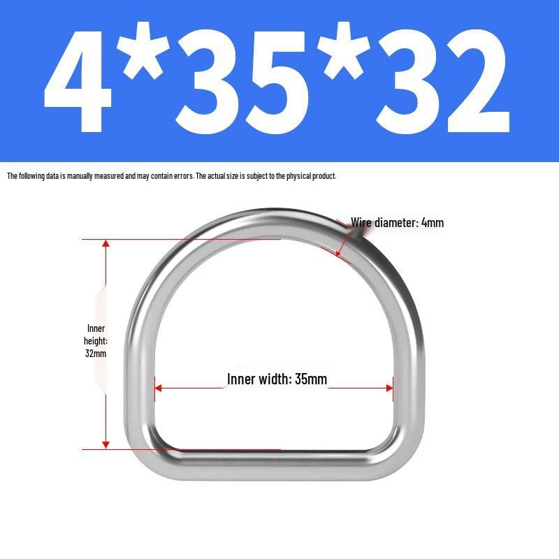 304 Stainless Steel D-Shaped Semi-Circular Buckle for Clothing, Luggage, Hat, DIY Accessories.