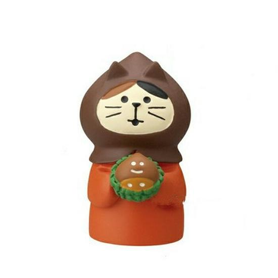 

Autumn Harvest Chestnut Series: Miniature Japanese Cat Resin Ornament & Photography Prop