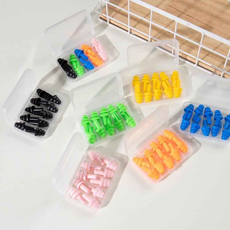 Silicone Earplug 5Pairs/Box Random Mixed Color Sound Insulation Ear Plugs Set Reusable Noise Reducing Ear Protector Supplies ZYF