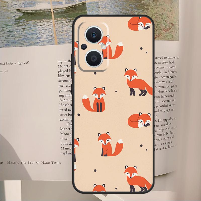 Cartoon Foxes Animal Cover For OPPO Reno 12F 11F 13F 14F 10 11 12 13 14 Pro 8 Lite OPPO Find X9 X6 X5 X8 Pro Case