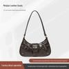 Tiefbraune Retro-Motorrad-Leder-Achsel-Schultertasche für Damen