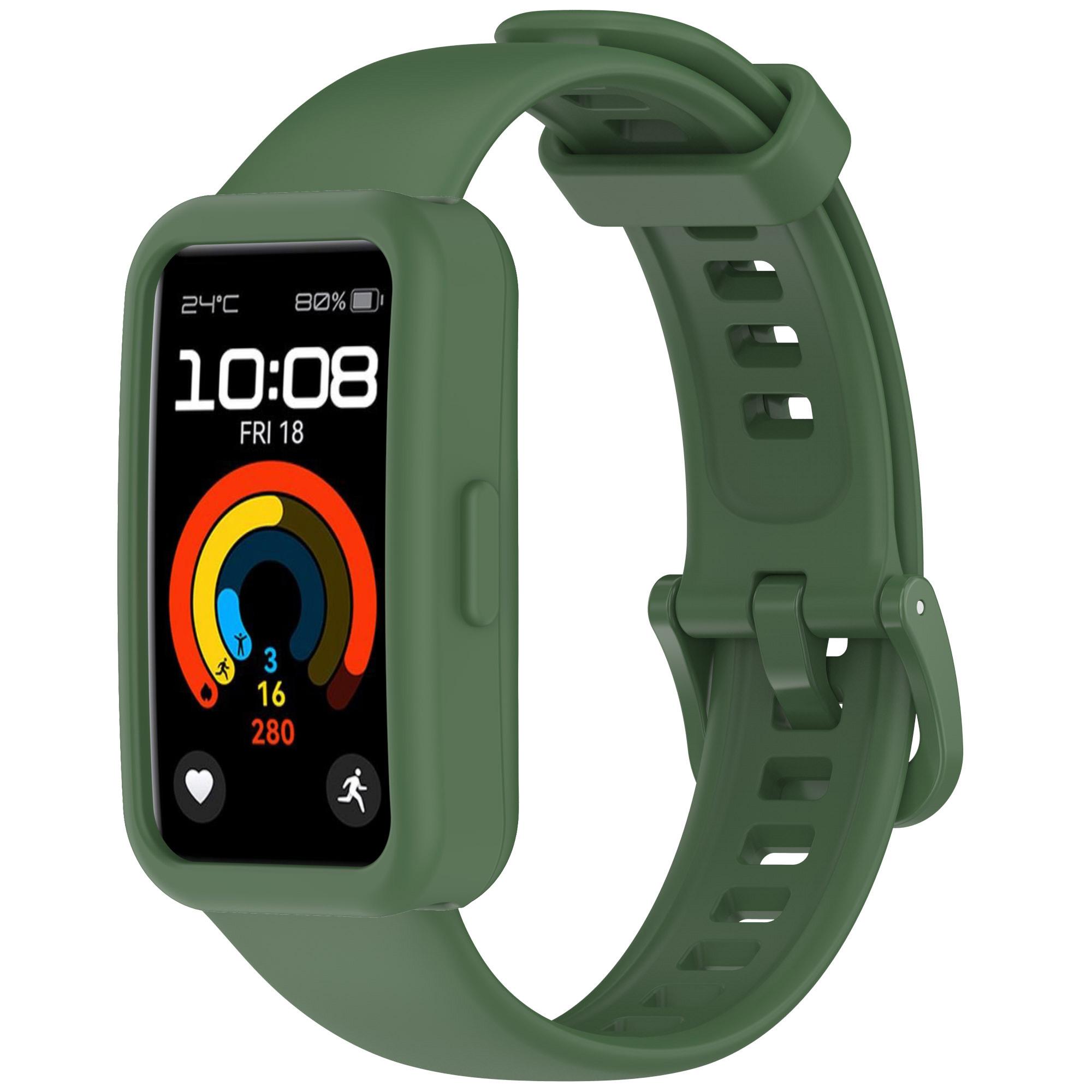 

Силіконовий ремінець для Huawei Band 10 NFC/10/9 NFC/9/8 NFC/8 Регульований ремінець з рамкою для годинника Green