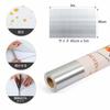 Yenhome Stainless Steel Sheet, Silver, Sticker, Waterproof Metallic Sheet, Aluminum Sheet, 45cm x 5m, Cutting Sheet, Removable, DIY Wallpaper, Self-Ad