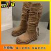 Skinny Tall Boots But Knee Piled Boots Fashionable Versatile Comfortable Casual Women Boots 2025 New