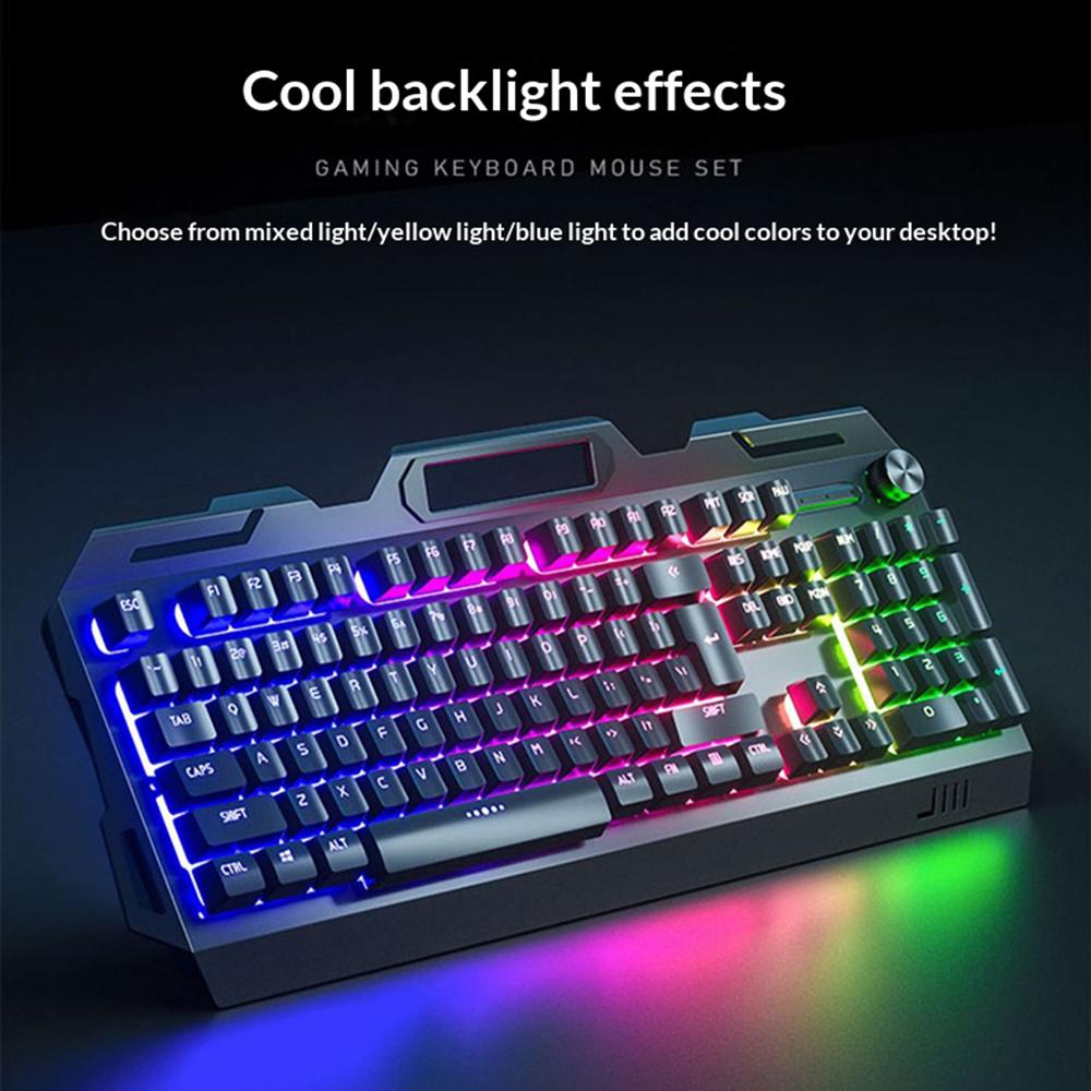 104-Key USB Wired Mechanical Keyboard 19 Keys Anti-Ghosting Gaming Keyboard with Backlit and Phone Holder