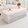Pink Warm and Wash Free TV Cabinet Dust Cover Flower Patterned Rectangular Tablecloth Pendant Exquisite Lace Edge Table Cushion