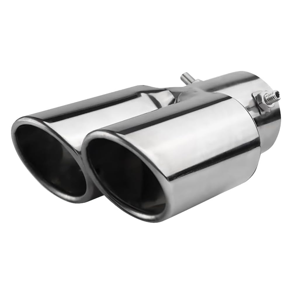 Srasakan Car Muffler Cutter, Straight Type, 2 Openings, 2.5 Inch Diameter, Exhaust Tip, Stainless