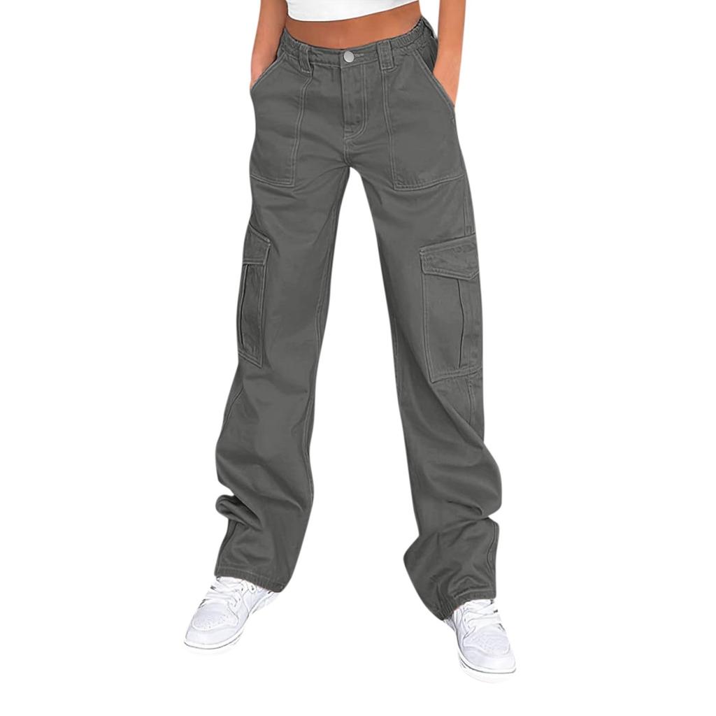 Women Cargo Pants For Women High Waisted Casual Pants Baggy Stretchy Wide Leg Streetwear