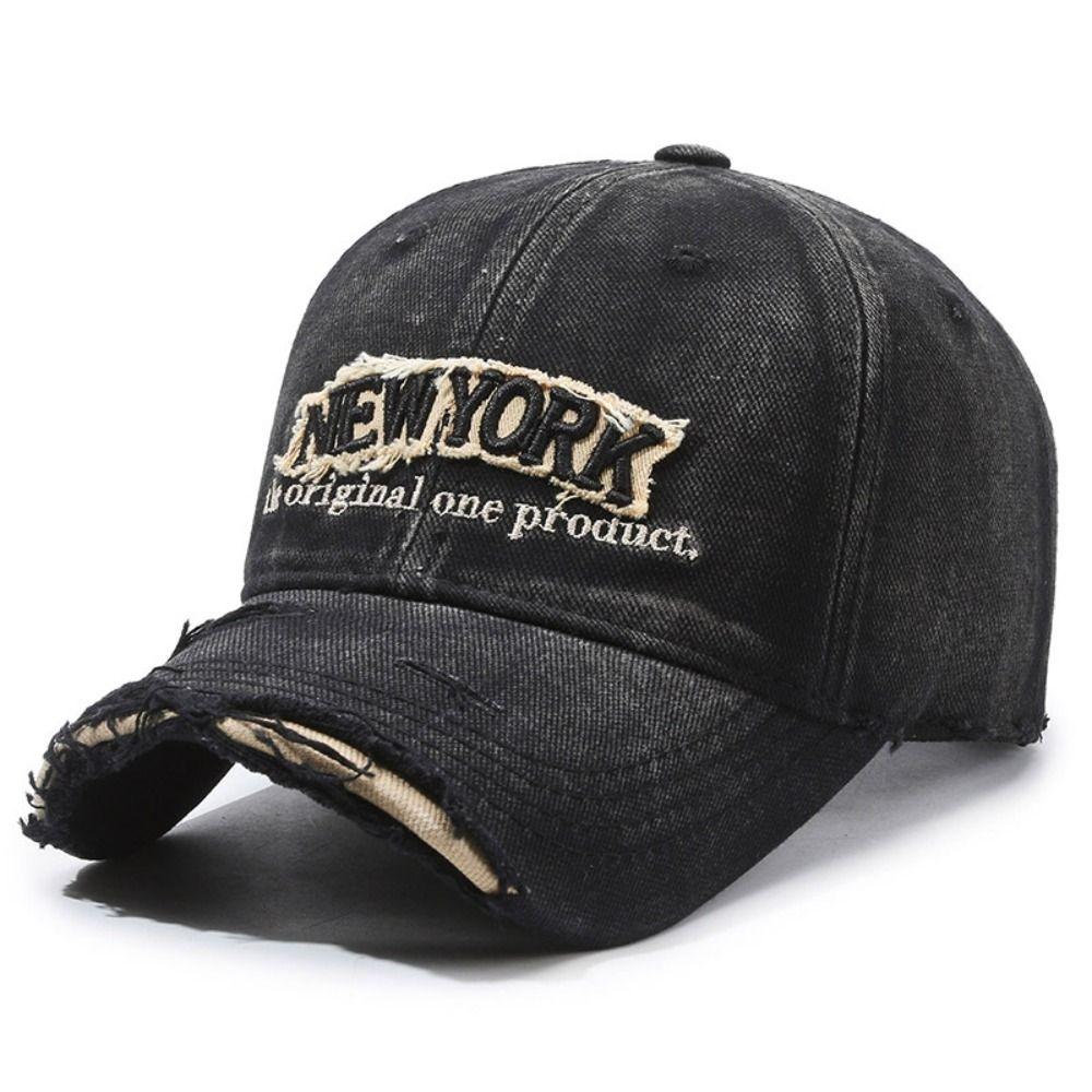 Adjustable Embroidery Baseball Cap Washed Cotton Sunscreen Hats For Man Women Fashion
