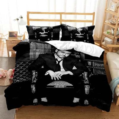 Die Weeknd Mode Popsänger 3D-gedruckte Bettwäsche Queen Bettwäscheset Angepasstes King-Size-Bettwäscheset Weich und bequem