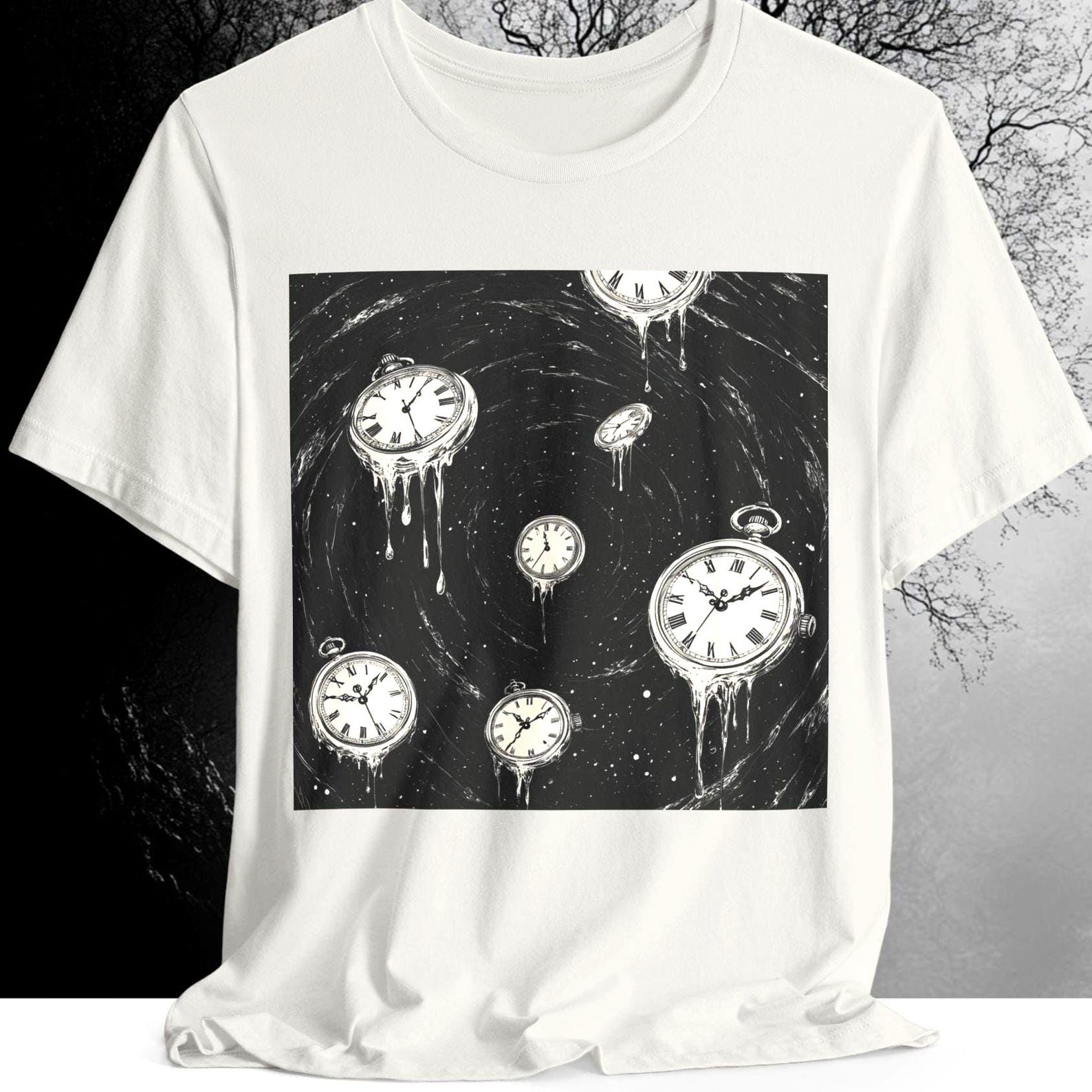 Melting Clocks Tee | Melting Clocks Shirt | Gothic Clocks Tee | Time Melting Tee | Vortex Clocks | Oversized Clock Tee | Clocks in Space 3XL