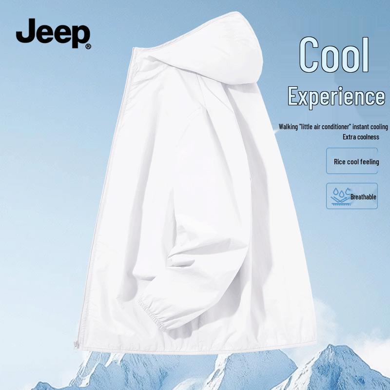 Мужская летняя солнцезащитная куртка JEEP с капюшоном, быстросохнущая, охлаждающая XL