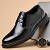 2025 Summer Men's Leather Shoes British Style Casual Business Groom Derby Shoes Heightening Single Shoes Black Formal Men's