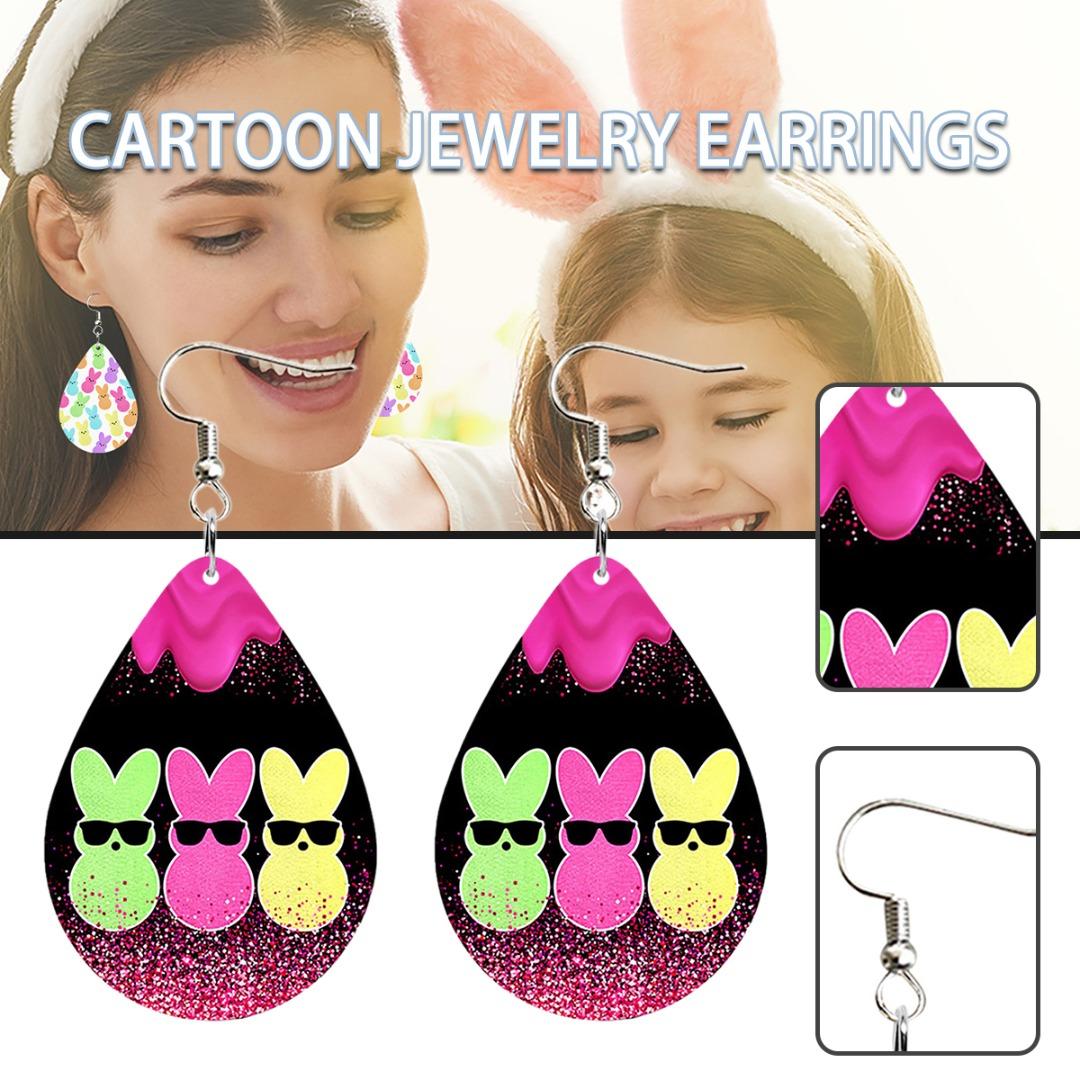 

PDTO пасхальные акриловые серьги с узором кролика для женщин и девочек, вечерние ювелирные изделия, подарки