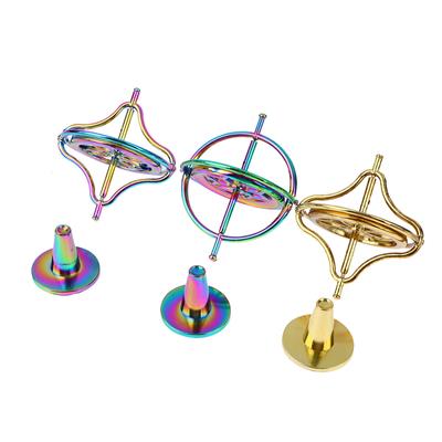 Mini Metal Self-Balancing Finger Gyroscope Anti-Gravity Colorful Metal Gyro Adults Kids Decompression Stress Relief Spinning Toy